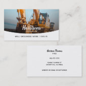 掘削機スローガンビジネスカード 名刺 (正面/裏面)