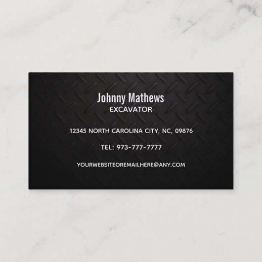 掘削機スローガンビジネスカード 名刺 (裏面)
