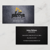 掘削機スローガンビジネスカード 名刺 (正面/裏面)