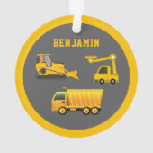 掘削機ダンプトラック建築テーマキッズルーム オーナメント (裏面)