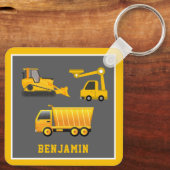 掘削機ダンプトラック建築テーマキッズルーム キーホルダー (裏面)