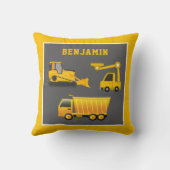 掘削機ダンプトラック建築テーマキッズルーム クッション (裏面)