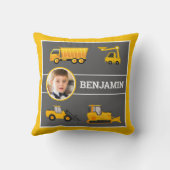 掘削機ダンプトラック建築フォトキッズルーム クッション (裏面)