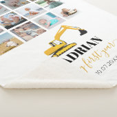 掘削機トラックベビー初年度フォトコラージュ シェルパブランケット (3/4)