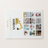 掘削機トラックベビー初年度フォトコラージュ ジグソーパズル (横)