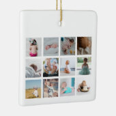 掘削機トラックベビー初年度フォトコラージュ セラミックオーナメント (右)