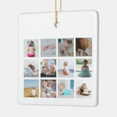 掘削機トラックベビー初年度フォトコラージュ セラミックオーナメント (左)