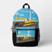 掘削機トラック建築トラックサイトボーイズ プリントバックパック (正面)