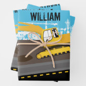 掘削機トラック建築トラックサイト誕生日 ラッピングペーパーシート (インサイチュ)