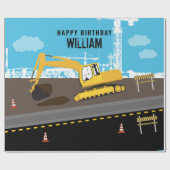 掘削機トラック建築トラックサイト誕生日 ラッピングペーパー (フラット)