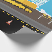 掘削機トラック建築トラックサイト誕生日 ラッピングペーパー (角)