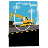 掘削機トラック建築トラックサイト ミディアムペーパーバッグ (正面)