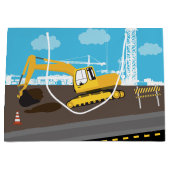 掘削機トラック建築トラックサイト ラージペーパーバッグ (正面)