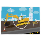 掘削機トラック建築トラックサイト ラージペーパーバッグ (裏面)