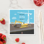 掘削機トラック建築トラック誕生日パーティー スタンダードランチョンナプキン (インサイチュ)