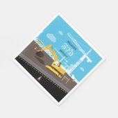 掘削機トラック建築トラック誕生日パーティー スタンダードランチョンナプキン (角)