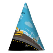 掘削機トラック建築トラック誕生日パーティー パーティーハット (右)