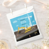 掘削機トラック建築トラック誕生日パーティー フェイバーバッグ (クリップ留めされた状態)