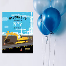 掘削機トラック建築トラック誕生日パーティー