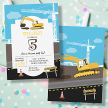 掘削機トラック建築トラック誕生日パーティー