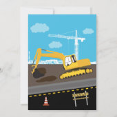 掘削機トラック建築トラック誕生日パーティー 招待状 (裏面)