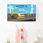 掘削機トラック建築トラック誕生日パーティー 横断幕 (インサイチュ)