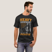 掘削機ドライバ重機運転士作業者 Tシャツ (正面フル)