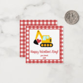 掘削機バレンタインデーのメモ ノートカード (正面/裏面インサイチュ)