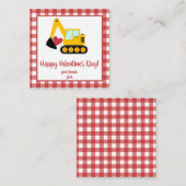 掘削機バレンタインデーのメモ ノートカード (正面/裏面)