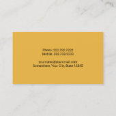 掘削機プラントオペレータプロフェッショナル建築 名刺 (裏面)