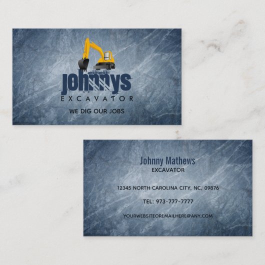 掘削機ロゴ名刺 名刺 (正面/裏面)