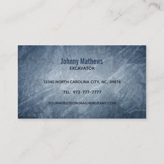 掘削機ロゴ名刺 名刺 (裏面)