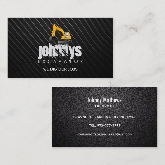 掘削機ロゴ名刺 名刺 (正面/裏面)