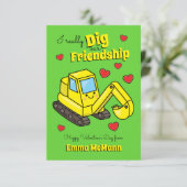 掘削機建築ディガー教室バレンタイン サンキューカード (スタンド正面)