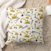 掘削機建築トラックとツールパターン クッション (ブランケット)