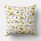 掘削機建築トラックとツールパターン クッション (裏面)