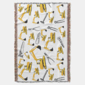 掘削機建築トラックとツールパターン スローブランケット (正面縦)