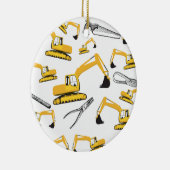 掘削機建築トラックとツールパターン セラミックオーナメント (右)