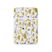 掘削機建築トラックとツールパターン バスマット (正面縦)