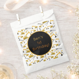 掘削機建築トラックとツールパターン フェイバーバッグ