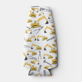 掘削機建築トラックとツールパターン ボトルクーラー (正面)