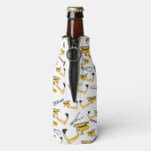 掘削機建築トラックとツールパターン ボトルクーラー (ボトル裏面)