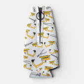 掘削機建築トラックとツールパターン ボトルクーラー (裏面)