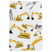 掘削機建築トラックとツールパターン ミディアムペーパーバッグ (正面)