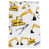 掘削機建築トラックとツールパターン ミディアムペーパーバッグ (裏面)