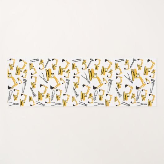 掘削機建築トラックとツールパターン ヨガマット (正面(横))