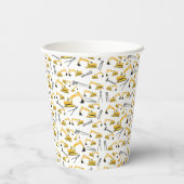 掘削機建築トラックとツールパターン 紙コップ (裏面)