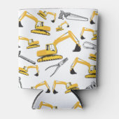 掘削機建築トラックとツールパターン 缶クーラー (正面)