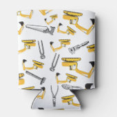 掘削機建築トラックとツールパターン 缶クーラー (裏面)