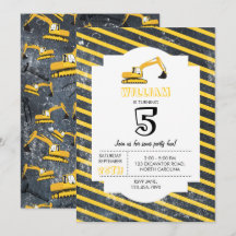 掘削機建築トラックとツール誕生日